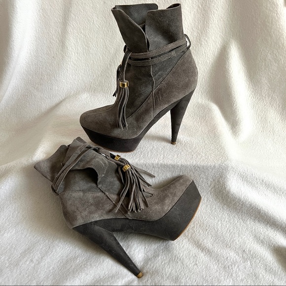 Colin Stuart for Victoria’s Secret Suede Platform Stiletto Booties - Picture 7 of 15